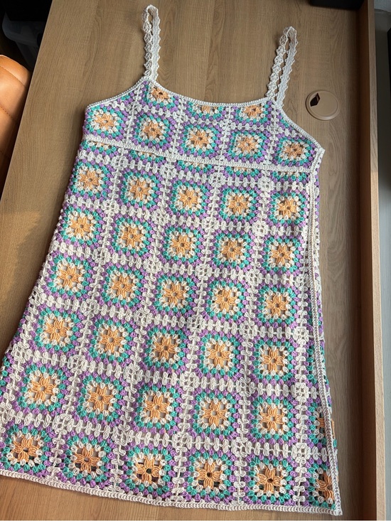 Zara Dresses & Skirts - Zara Crochet Granny Square Mini Dress Portia White Lotus Dress 🌸✨